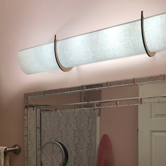 36" 6 Bulb EZLightWraps™ Linen Shade, Wood Brackets