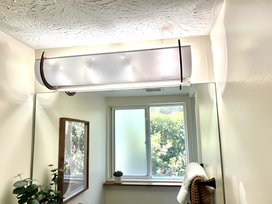 Upgrade Your 5-Bulb Light Instantly — 30" EZLightWraps® Shantung Shade with Walnut Brackets