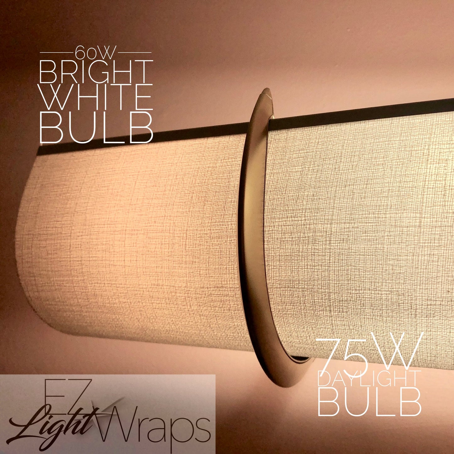 25"  4 Bulb EZLightWraps™ Smooth White Shade