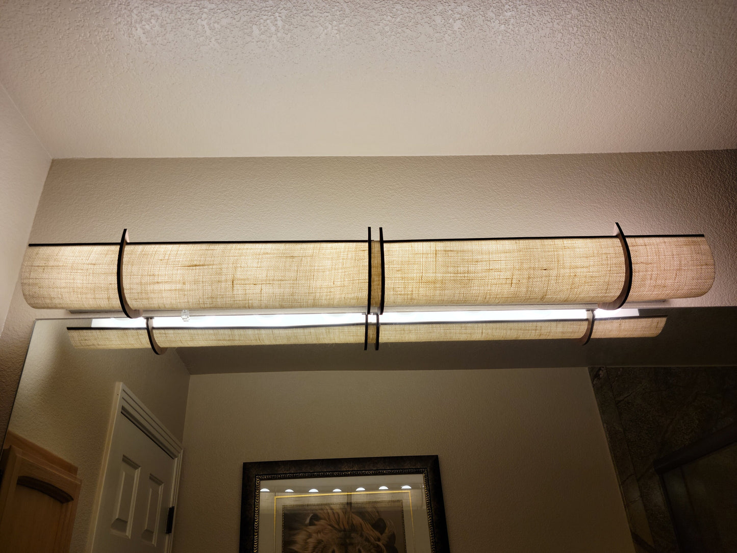 Transform Your 8-Bulb Light Instantly — 50" EZLightWraps® Two 25" Jute Shades